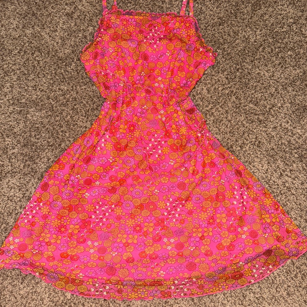 Floral Pink and Orange Sundress